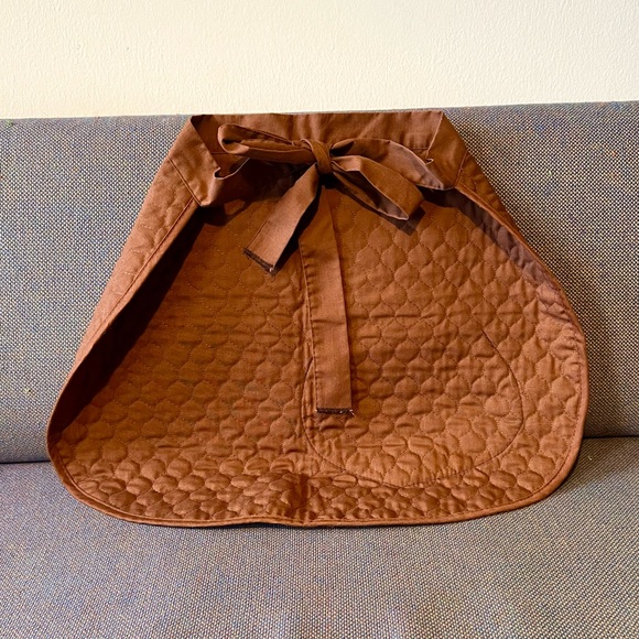 60s-70s Vintage 🍄‍🟫 Kitchen Ensemble by Sunweave Quilted Mushroom Pocket Apron - Picture 4 of 4